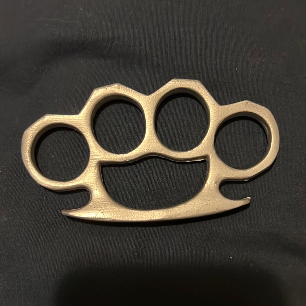 Silver brass knuckles